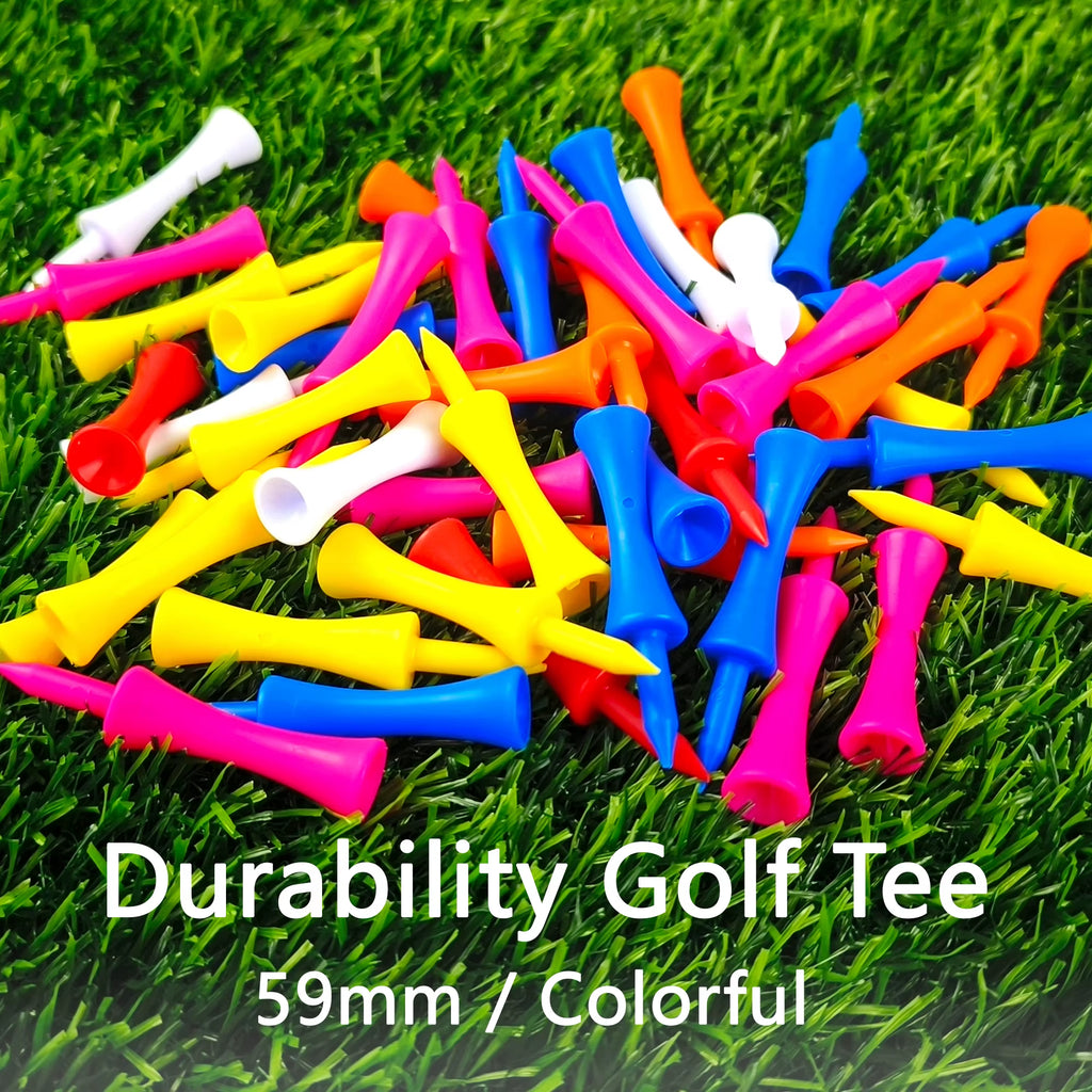 Plastic Step-Down Golf Tees (50 Pack) – 59mm Consistent-Height Tees