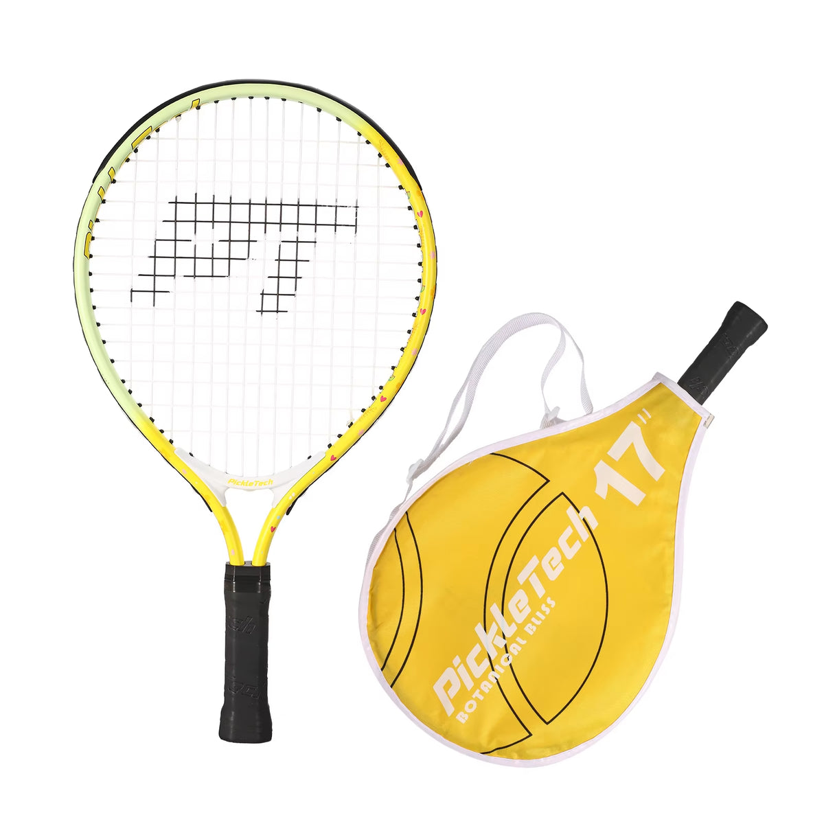 Pickletech Kids Junior Tennis Racket Set | 17-Inch Lightweight Aluminum Racquet & Travel Bag for Toddlers