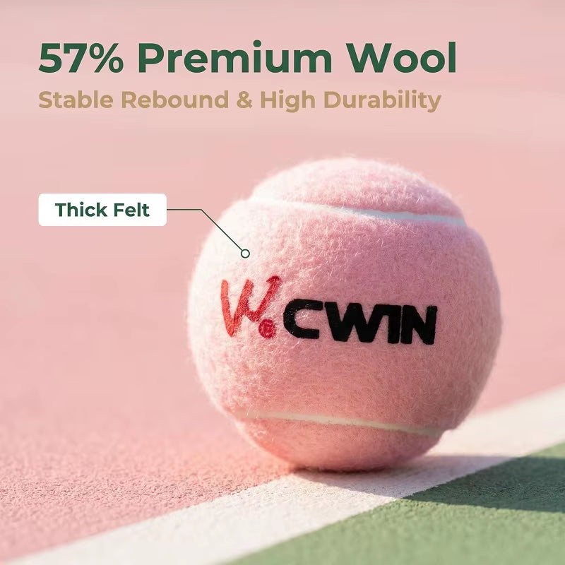 Cwin Vibrant Pink Tennis Balls (2-Pack) | Stylish Colorful Sports & Fitness Balls for Practice and Play