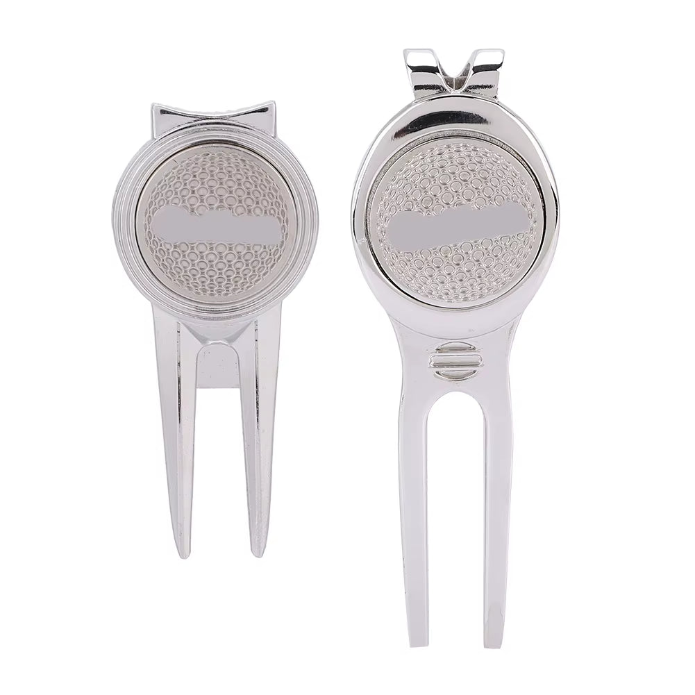 Golf Divot Repair Tool with Magnetic Ball Marker – Groove Cleaner & Hat Clip