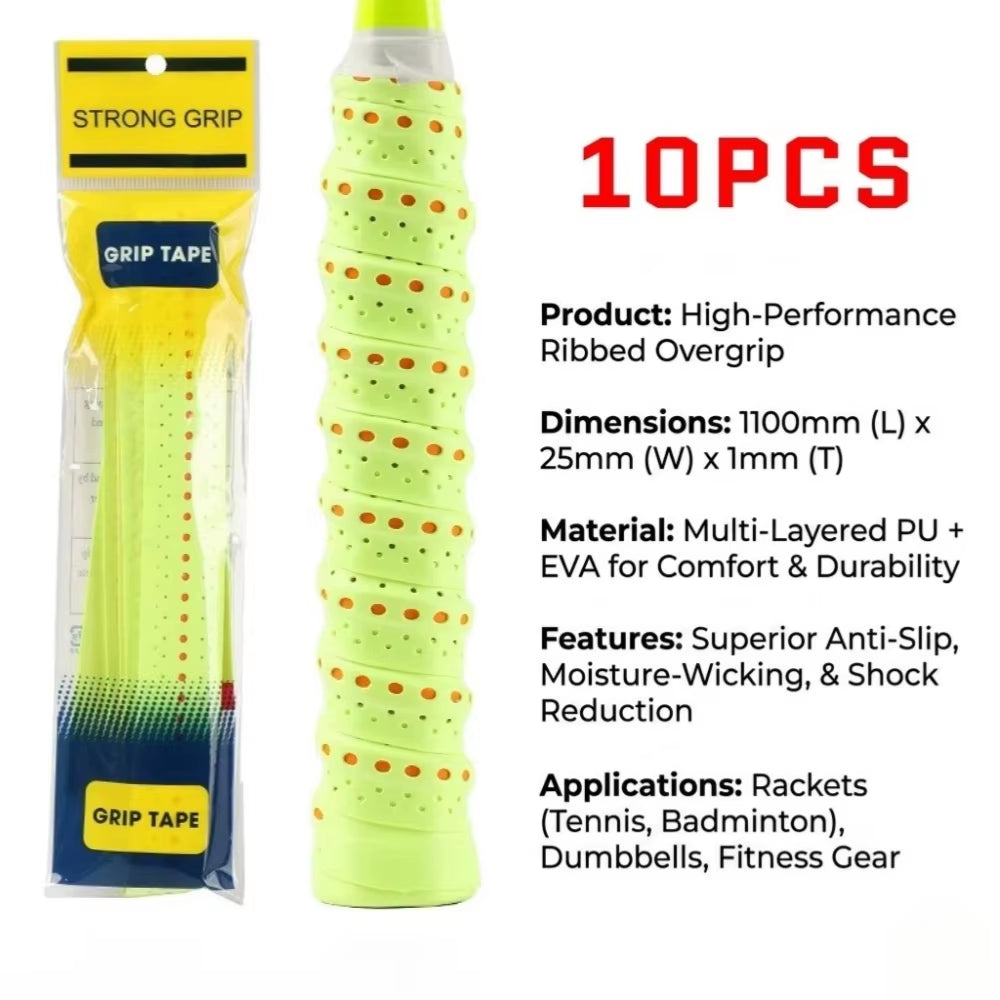 Padel & Tennis Overgrips (10 Pack) – Anti-Slip, Sweat-Absorbing Racket Grip Tape