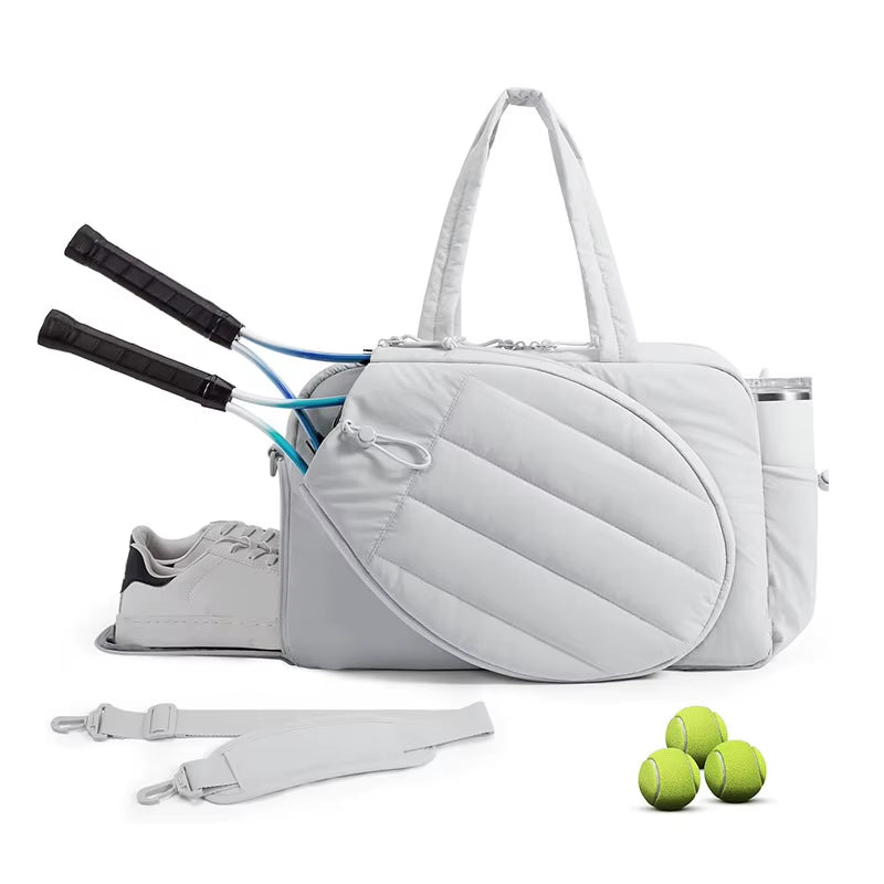 Quilted Padel & Racket Bag – Large Shoulder Tote for Padel, Tennis & Pickleball