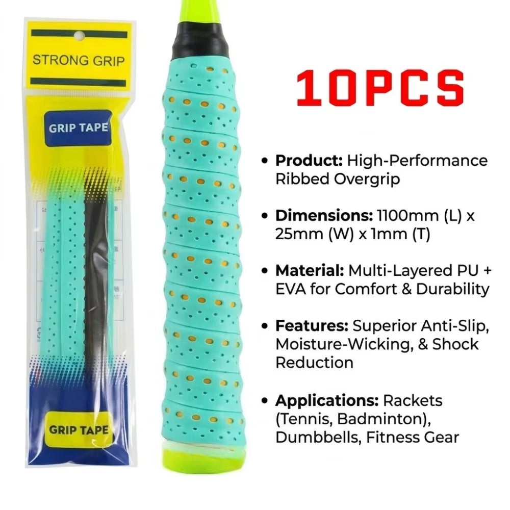 Padel & Tennis Overgrips (10 Pack) – Anti-Slip, Sweat-Absorbing Racket Grip Tape