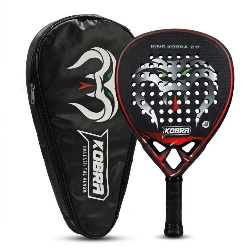 KING KOBRA 2.0 Pro 18K Carbon Padel Tennis Racket | Anti-Slip Grip, 3D Spin Surface & Shock Absorption