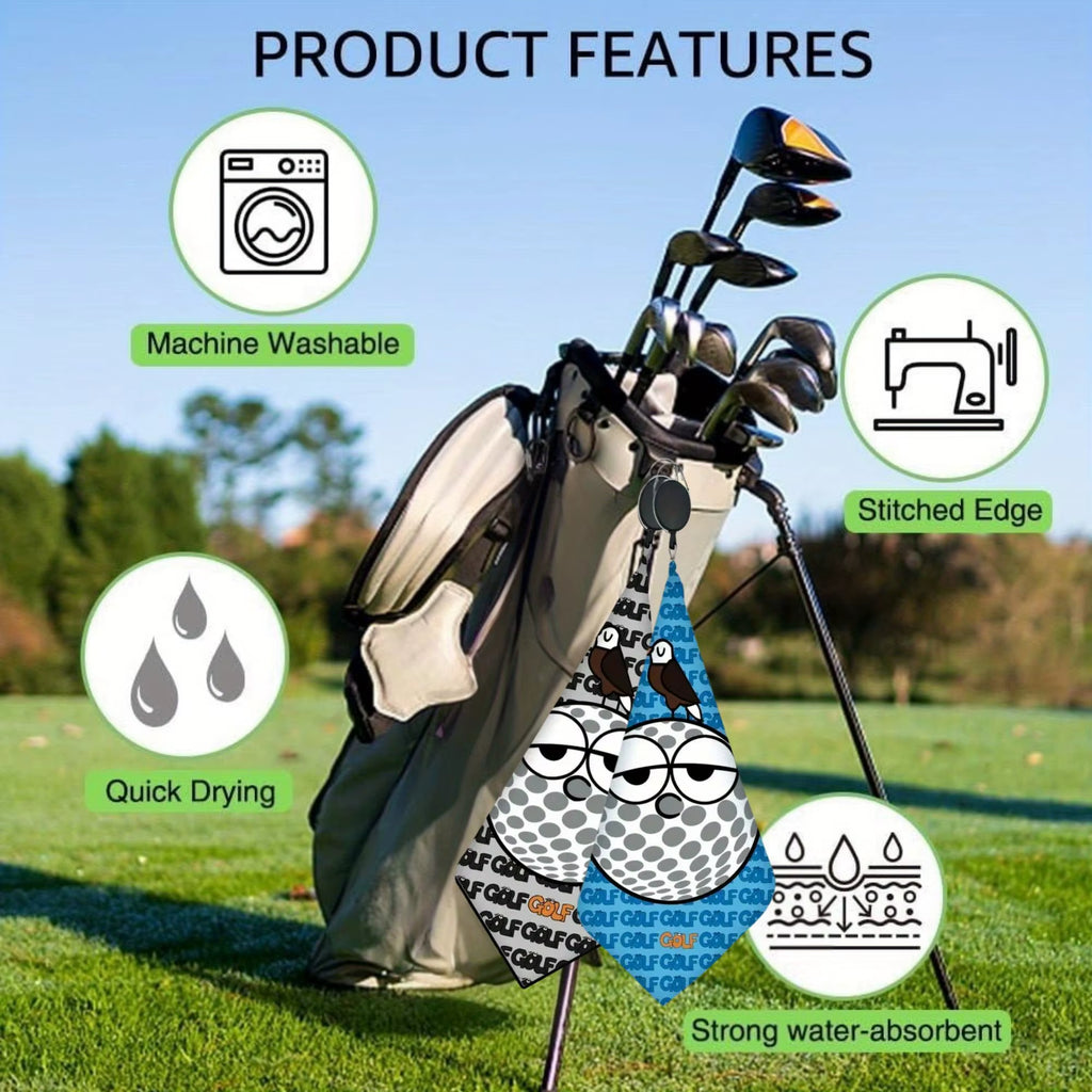 Golf Towels (2 Pack) – Quick-Dry Microfibre Towels with Clip Hook