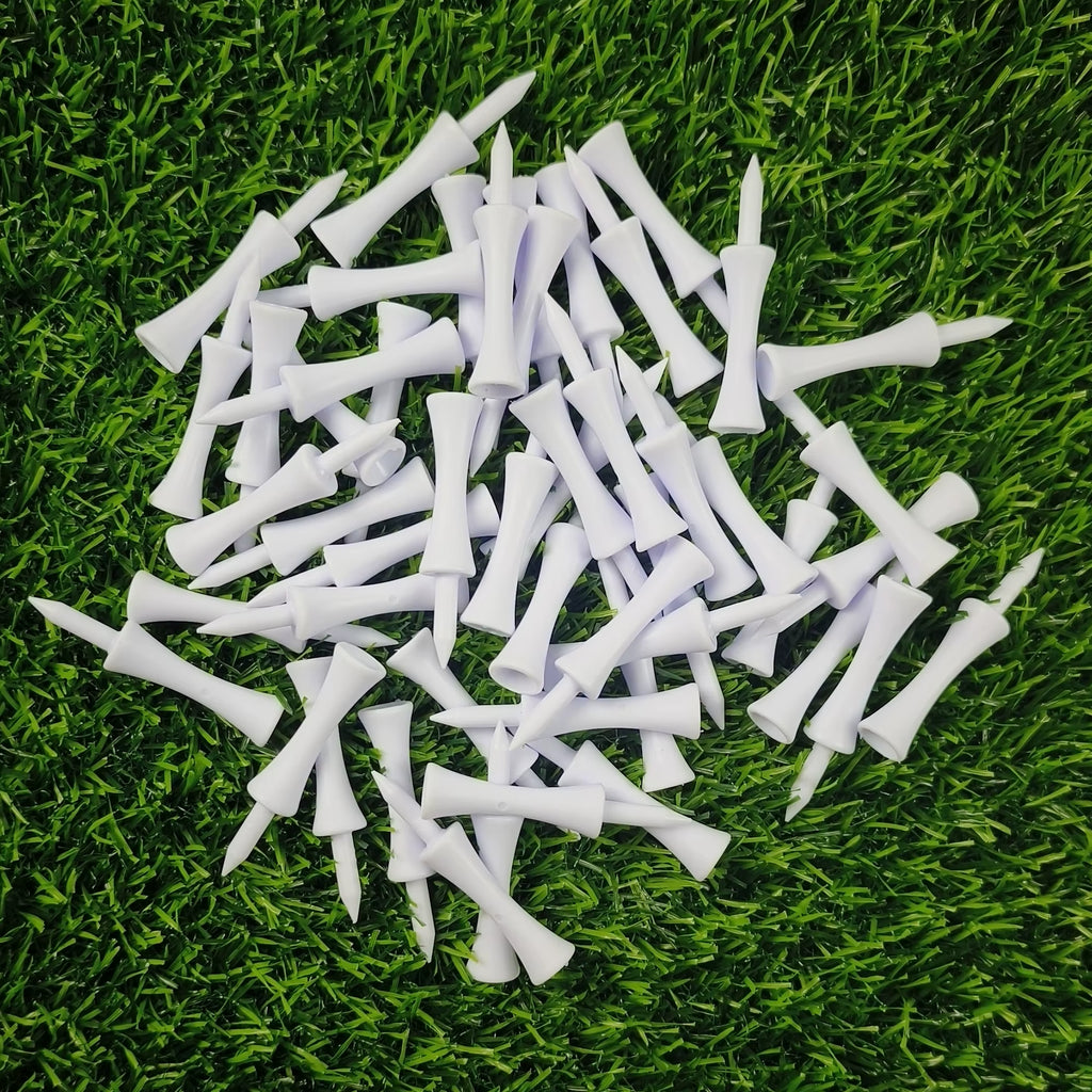 Plastic Step-Down Golf Tees (50 Pack) – 59mm Consistent-Height Tees