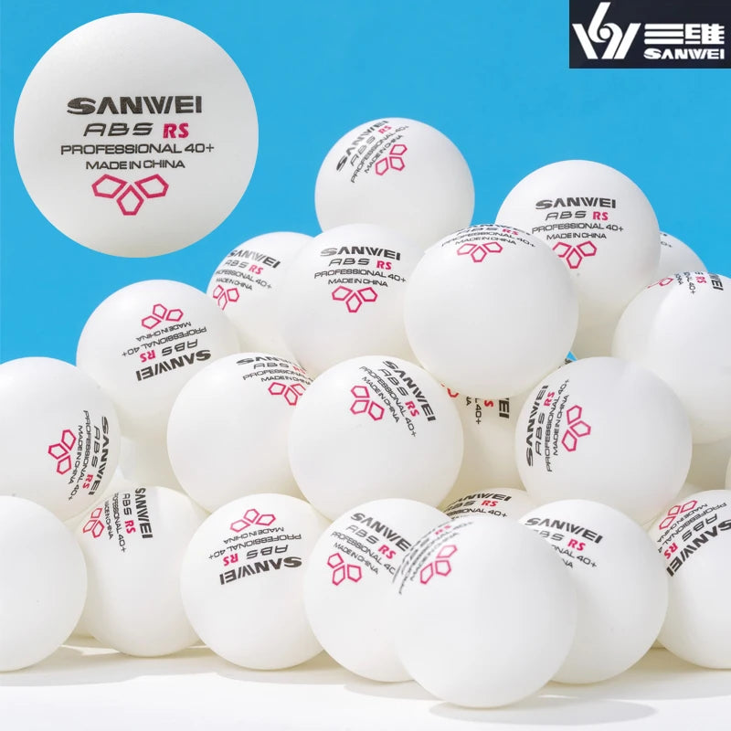 SANWEI RS40+ Pro 3-Star Ping Pong Balls | High-Bounce ABS Seamed Table Tennis Balls for Intensive Club Training