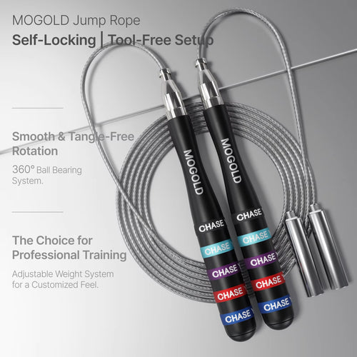 Adjustable Weighted Skipping Rope – Jump Rope for Gym, Boxing & Fitness