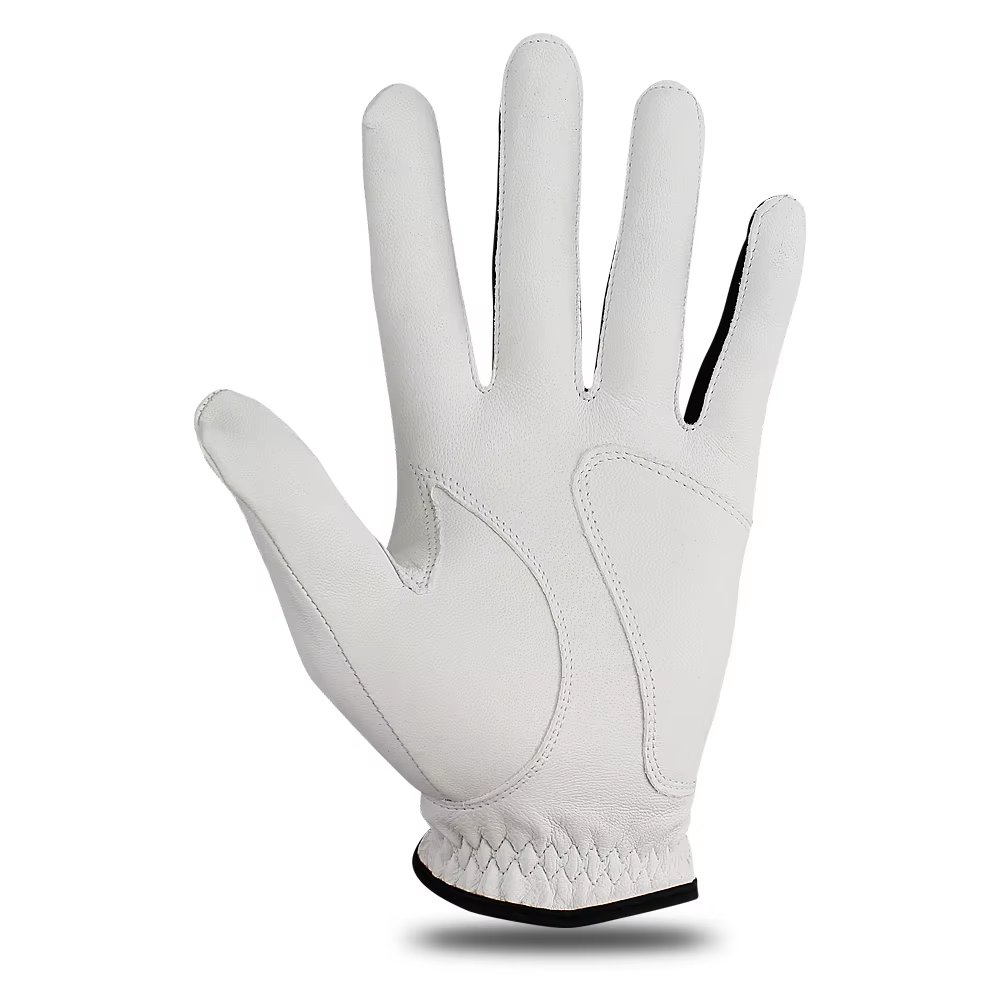 GOG Men's Golf Glove – Soft Sheepskin Palm, Breathable Mesh, White & Black