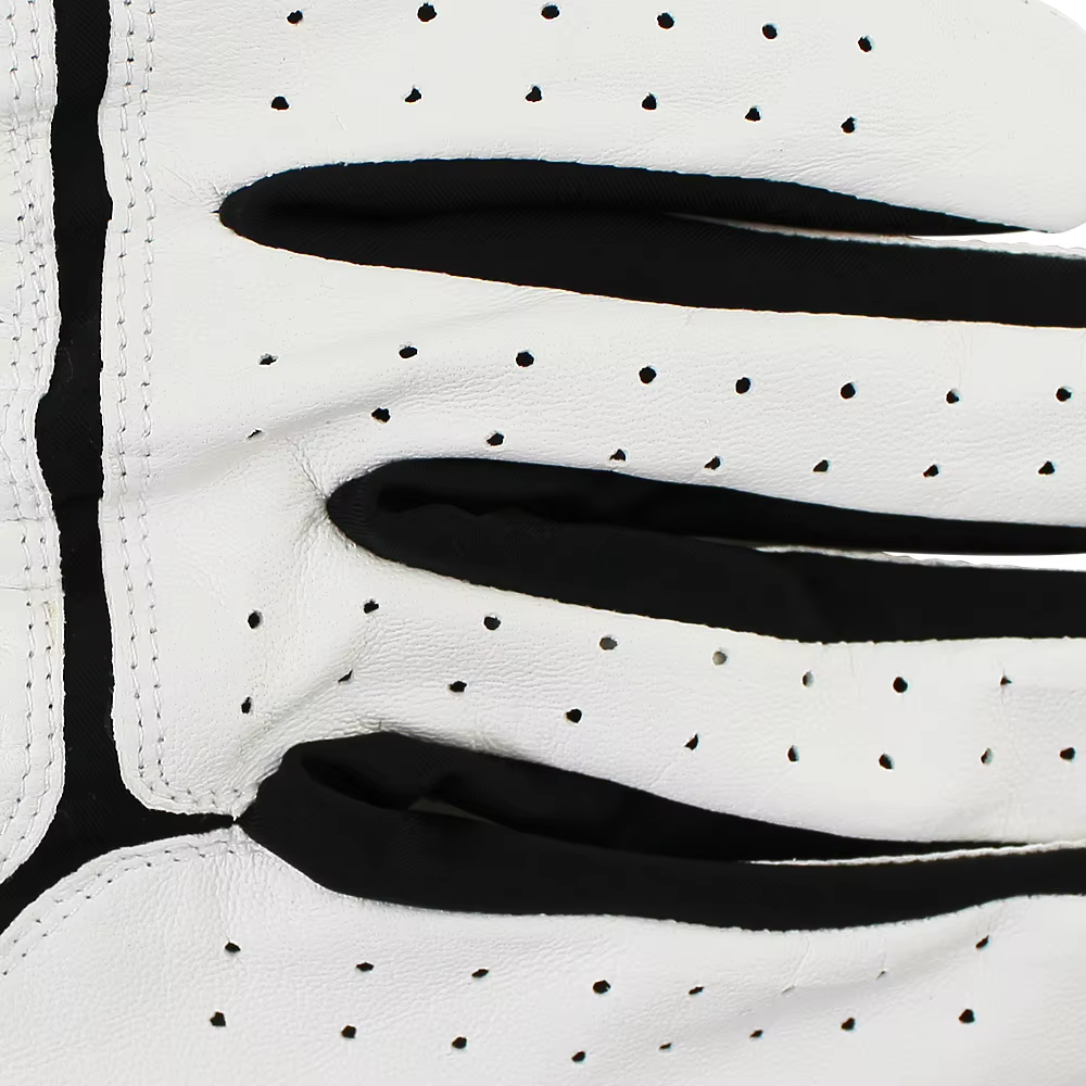 GOG Men's Golf Glove – Soft Sheepskin Palm, Breathable Mesh, White & Black